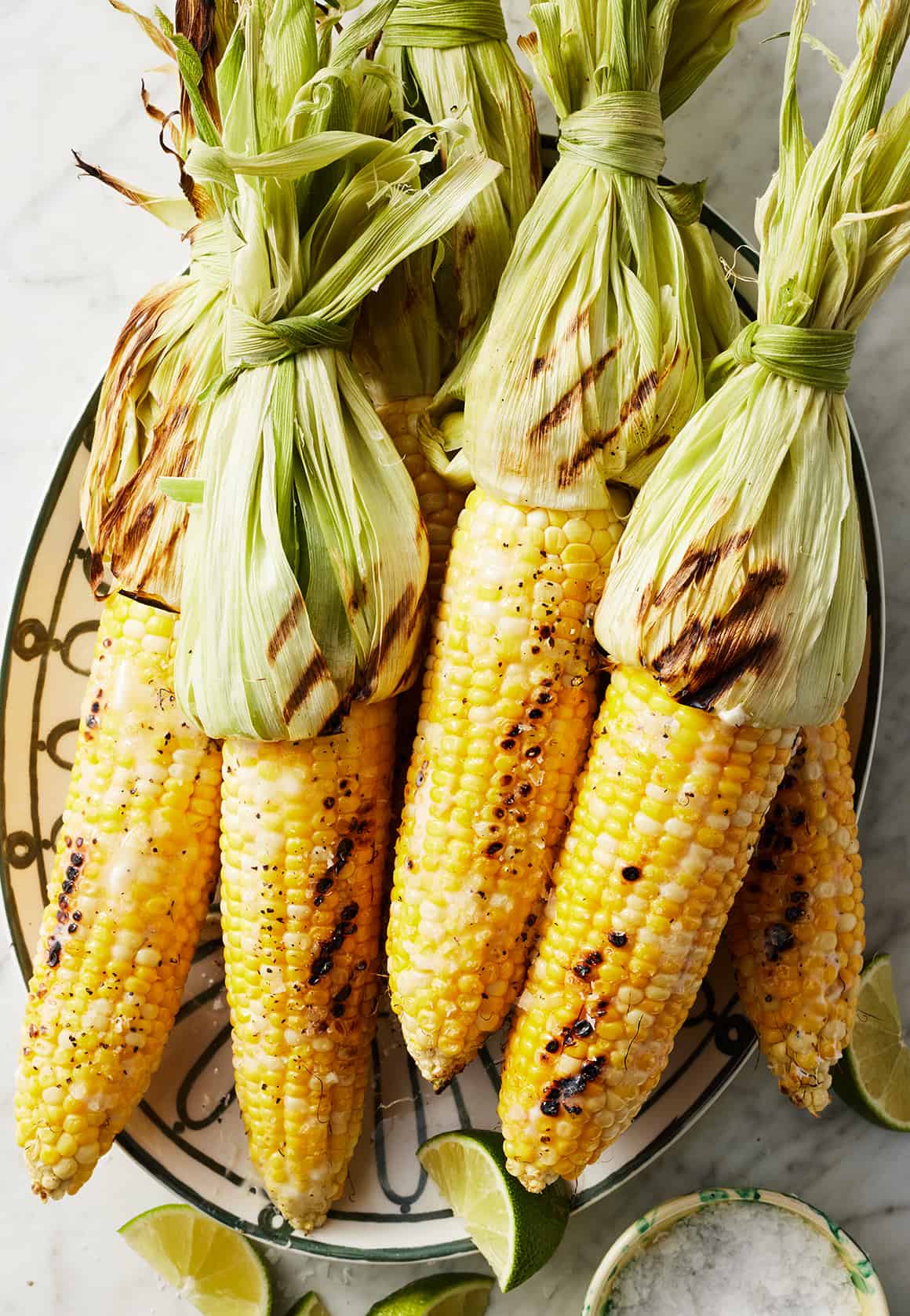 Grilled corn on the cob