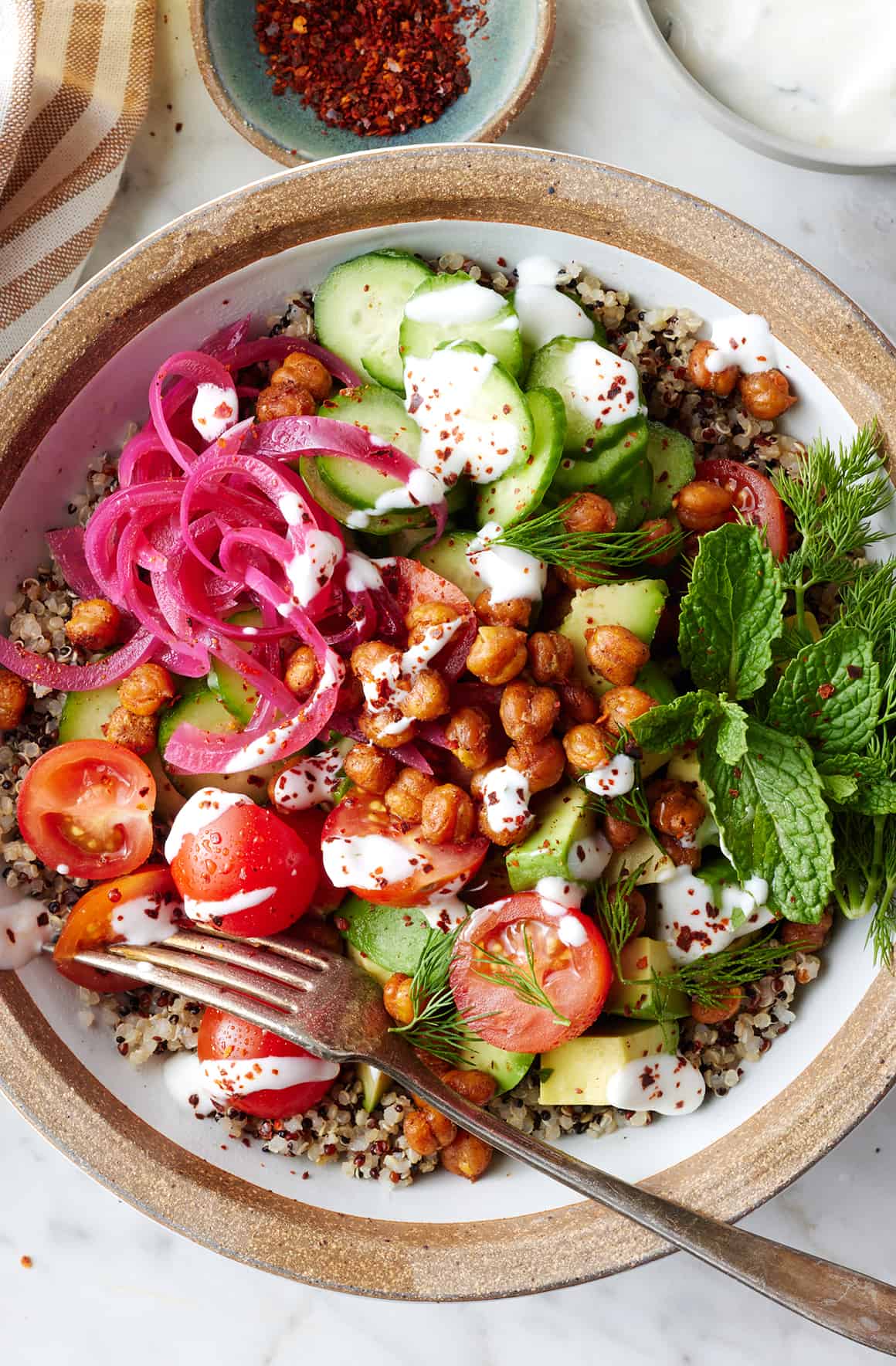 Mediterranean quinoa bowl