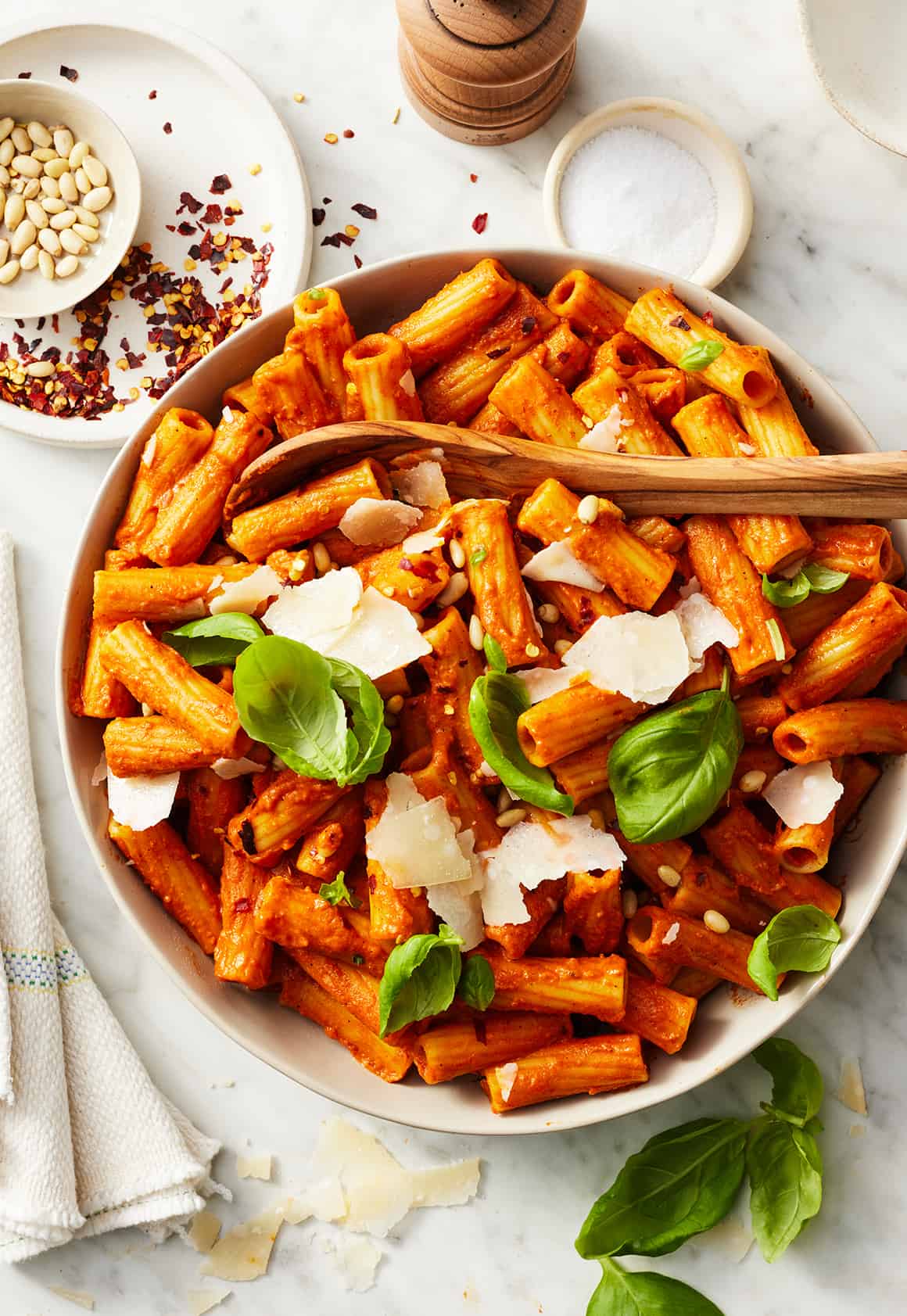 Roasted red pepper pasta