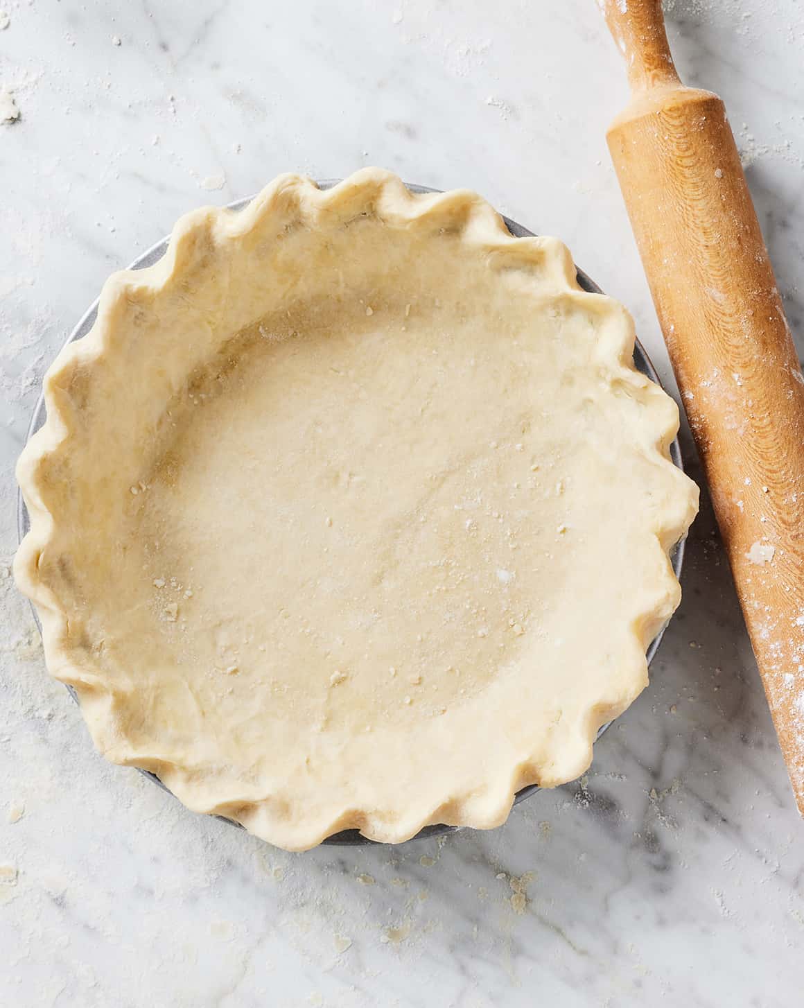 Vegan pie crust in a pie plate